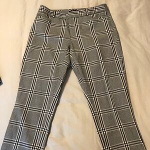 Banana Republic Sloan Pants Womans 6 Houndstooth Plaid Crop Rayon